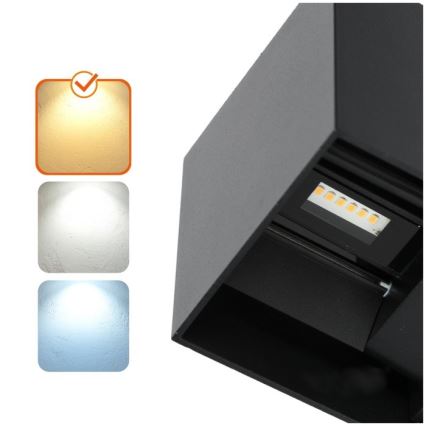LED Outdoor wall light QUERK 2xLED/3W/230V 3000K IP54 black