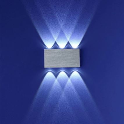 LED Outdoor wall light SILBER 6xLED/1W/230V IP54