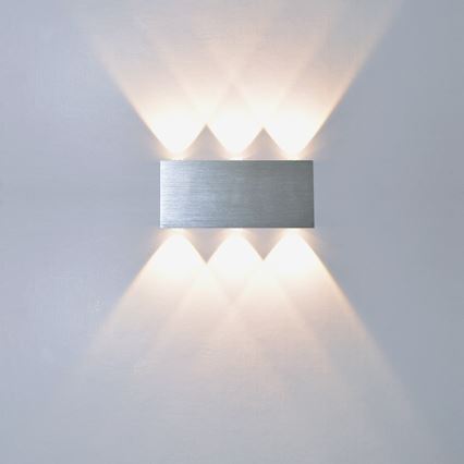 LED Outdoor wall light SILBER 6xLED/1W/230V IP54