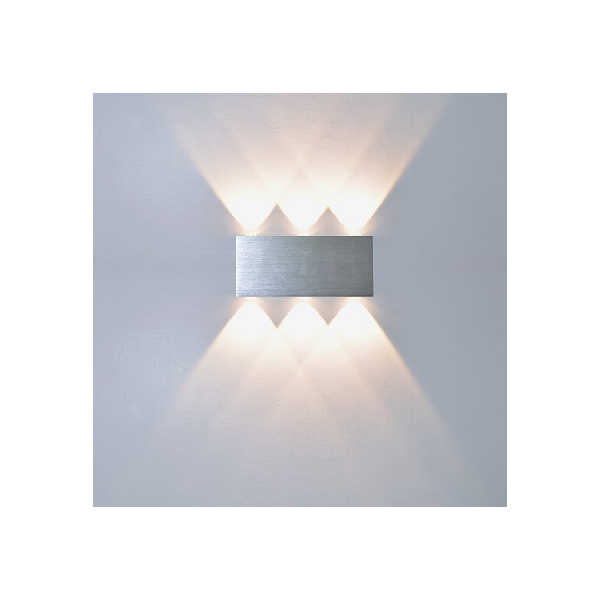 LED Outdoor wall light SILBER 6xLED/1W/230V IP54