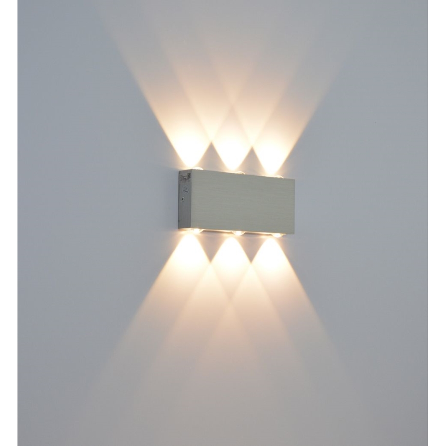 LED Outdoor wall light SILBER 6xLED/1W/230V IP54