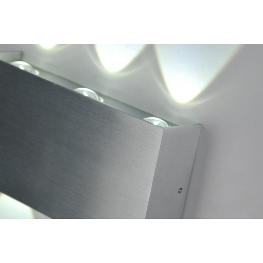 LED Outdoor wall light SILBER 6xLED/1W/230V IP54