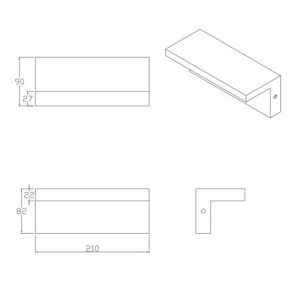 LED Outdoor wall light TESA LED/10W/230V IP54 black