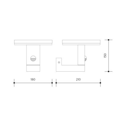 LED Outdoor wall light with a sensor BARI LED/10W/230V 4000K IP54 anthracite