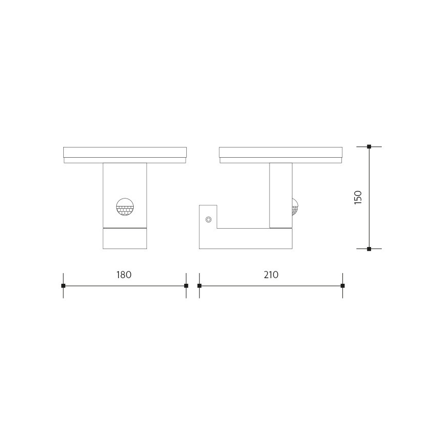 LED Outdoor wall light with a sensor BARI LED/10W/230V 4000K IP54 anthracite
