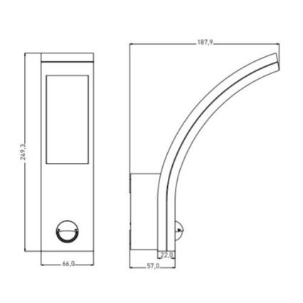 LED Outdoor wall light with a sensor LED/15W/230V IP54