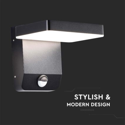 LED Outdoor wall flexible light with sensor LED/17W/230V IP65 3000K black