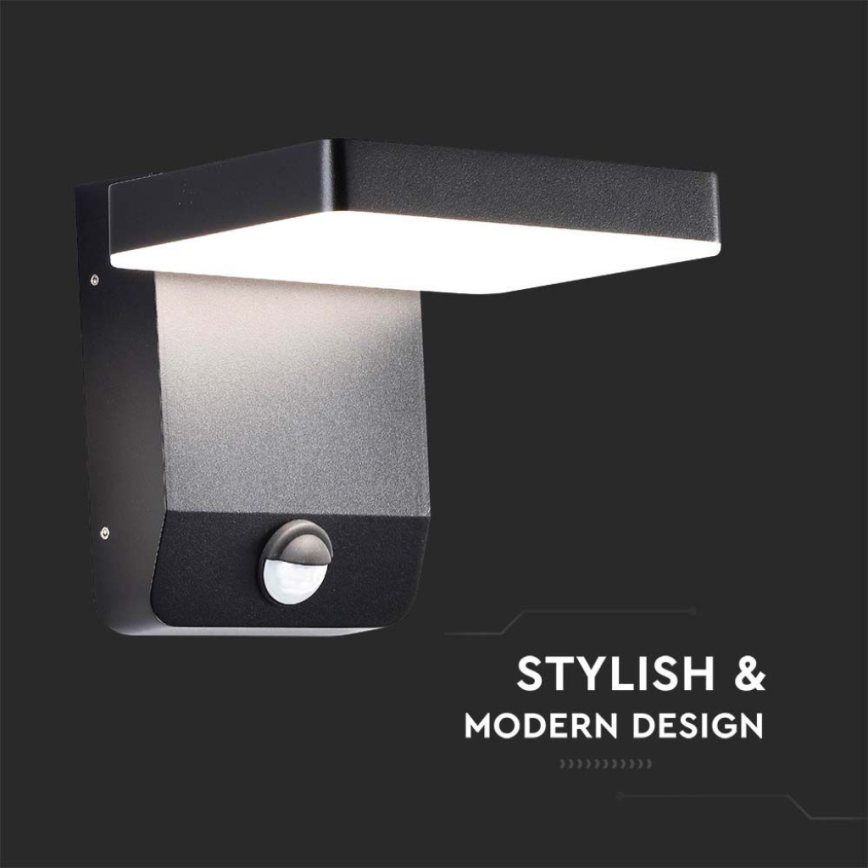 LED Outdoor wall flexible light with sensor LED/17W/230V IP65 3000K black