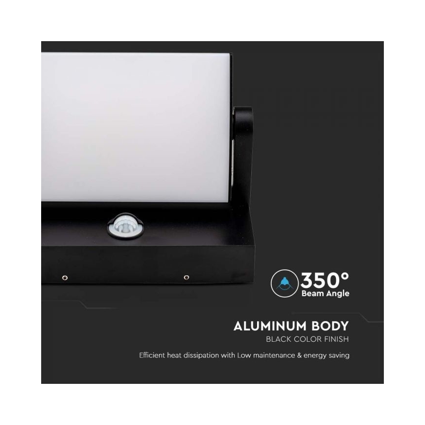 LED Outdoor wall light with a sensor LED/17W/230V 3000K IP65 black