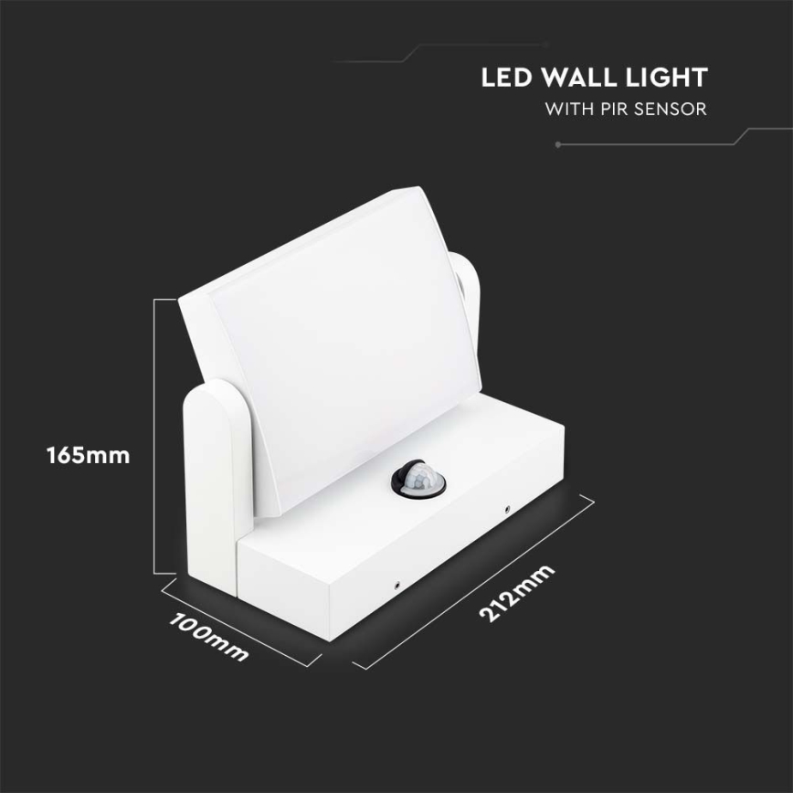 LED Outdoor wall light with a sensor LED/17W/230V 3000K IP65 white