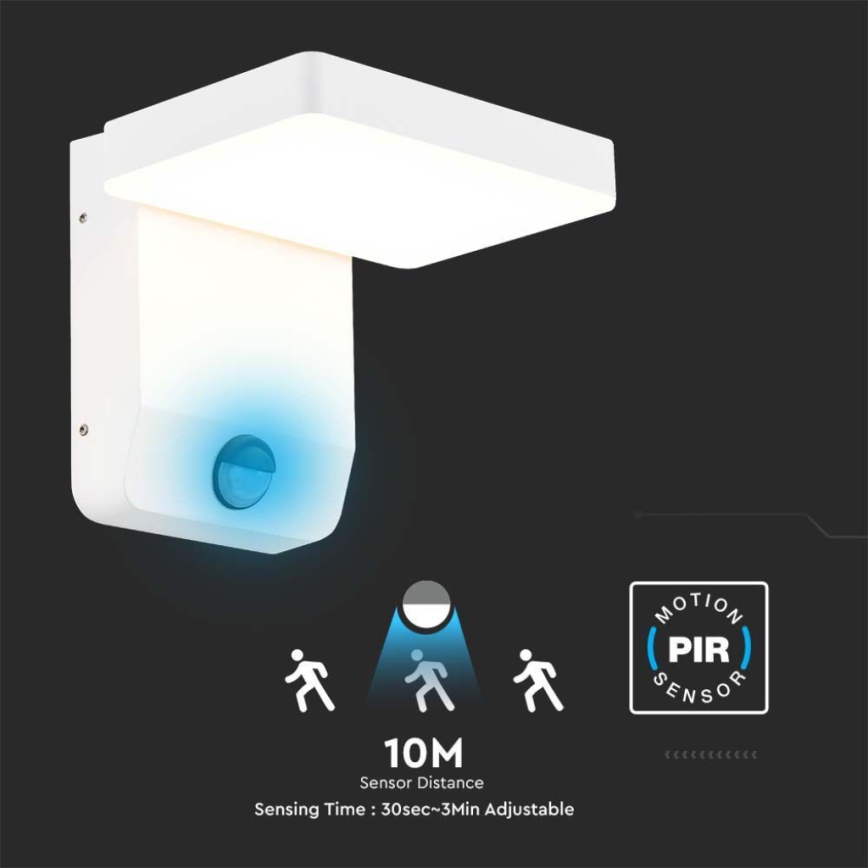 LED Outdoor wall flexible light with sensor LED/17W/230V IP65 3000K white