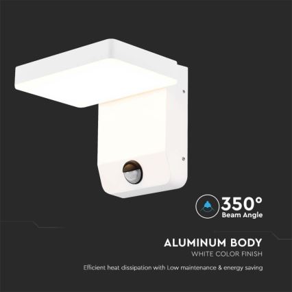 LED Outdoor wall flexible light with sensor LED/17W/230V IP65 3000K white
