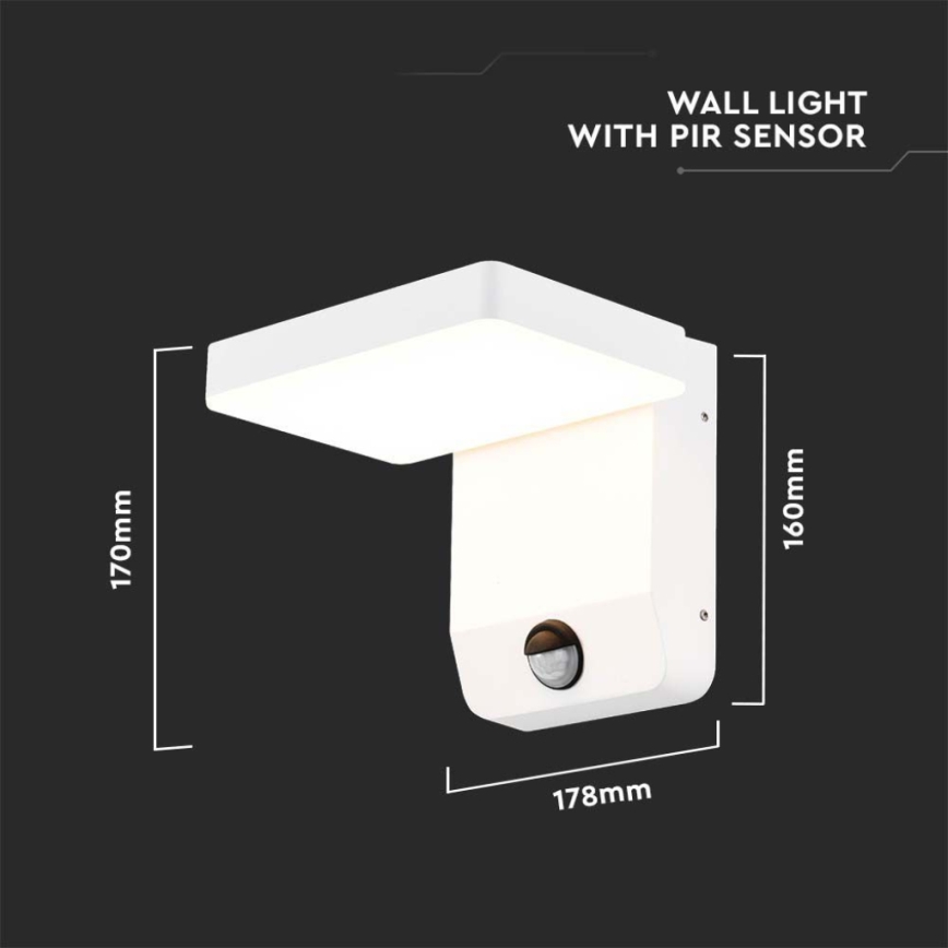 LED Outdoor wall flexible light with sensor LED/17W/230V IP65 3000K white