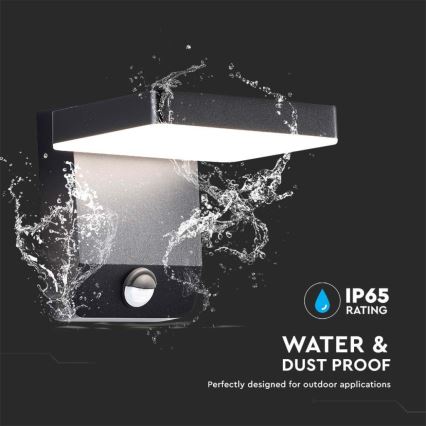 LED Outdoor wall flexible light with sensor LED/17W/230V IP65 4000K black