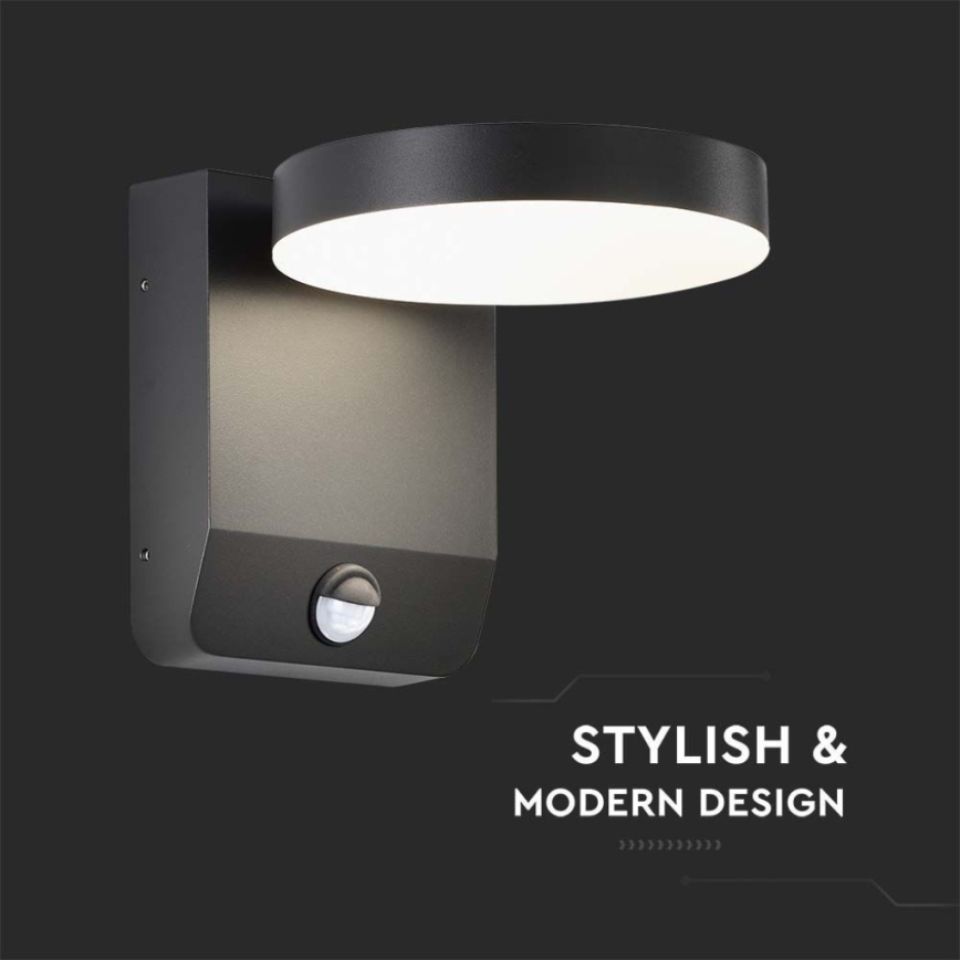 LED Outdoor wall flexible light with sensor LED/17W/230V IP65 4000K black