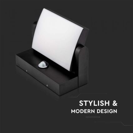 LED Outdoor wall light with a sensor LED/17W/230V 4000K IP65 black