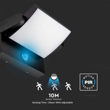 LED Outdoor wall light with a sensor LED/17W/230V 4000K IP65 black