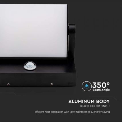 LED Outdoor wall light with a sensor LED/17W/230V 4000K IP65 black
