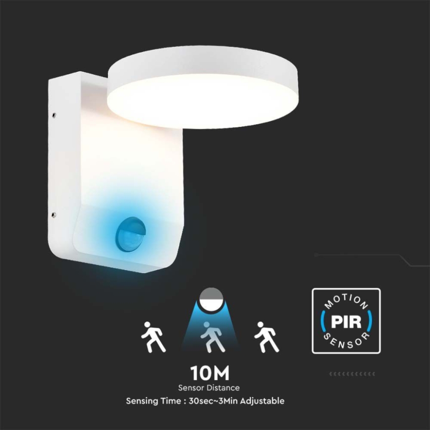 LED Outdoor wall flexible light with sensor LED/17W/230V IP65 4000K white