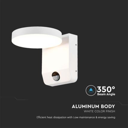 LED Outdoor wall flexible light with sensor LED/17W/230V IP65 4000K white