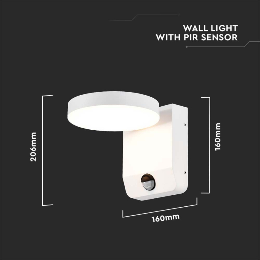 LED Outdoor wall flexible light with sensor LED/17W/230V IP65 4000K white