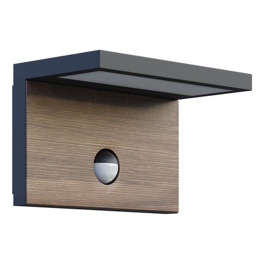 LED Outdoor wall light with a sensor NATURA LED/12W/230V 4000K IP54 brown/anthracite