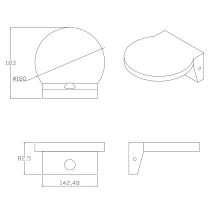 LED Outdoor wall light with a sensor TESA LED/10W/230V IP54 black
