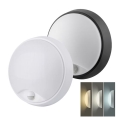 LED outdoor wall light with integrated 2-in-1 sensor LED/20W/230V 3000/4000/6500K IP65 diameter 22 cm