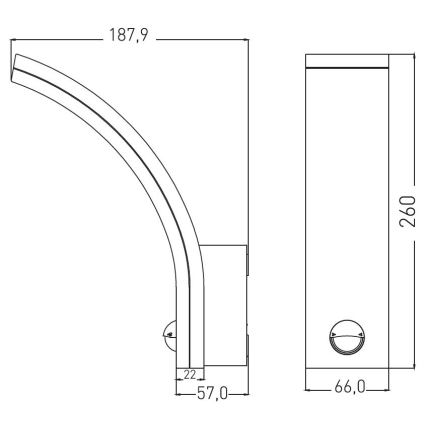 LED Dimmable Outdoor Wall Light with Motion and Twilight Sensor LED/12/15/20W/230V IP65 black