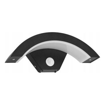 LED outdoor wall light with motion sensor, 10W LED, 230V, IP54, black