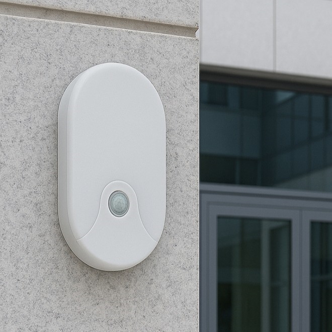 LED Outdoor Wall Light with Motion Sensor, 18W, 230V, IP44, White