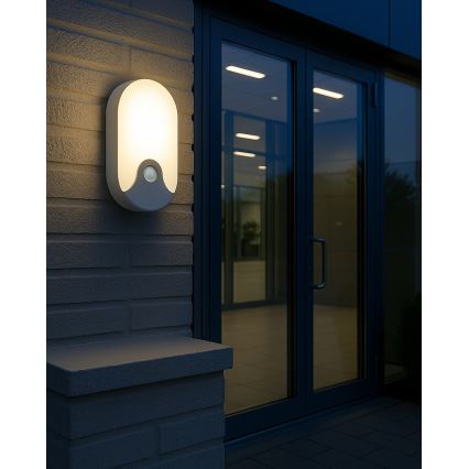 LED Outdoor Wall Light with Motion Sensor, 18W, 230V, IP44, White