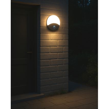 LED Outdoor Wall Light with Motion Sensor, 18W LED/230V, IP44, White