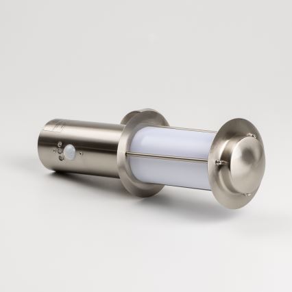 LED Outdoor Wall Light with Motion Sensor 1xE27/4.9W/230V IP44 Matte Chrome