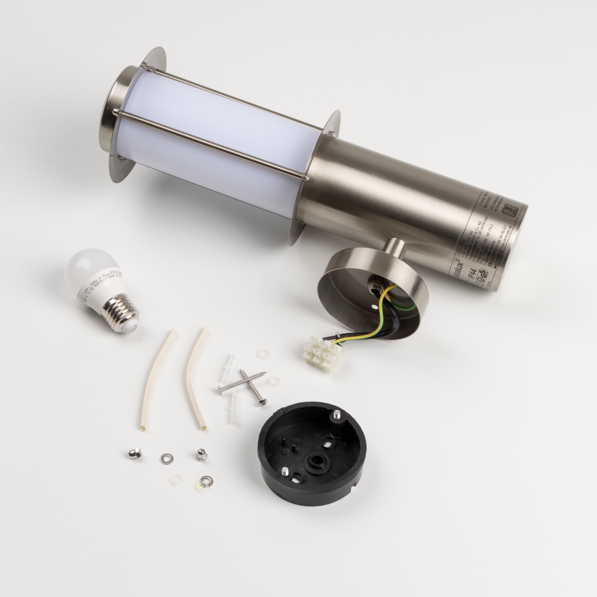 LED Outdoor Wall Light with Motion Sensor 1xE27/4.9W/230V IP44 Matte Chrome