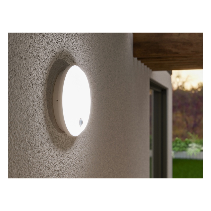 LED Outdoor Wall Light with Motion and Dusk Sensor LED/15W/230V IP65 White