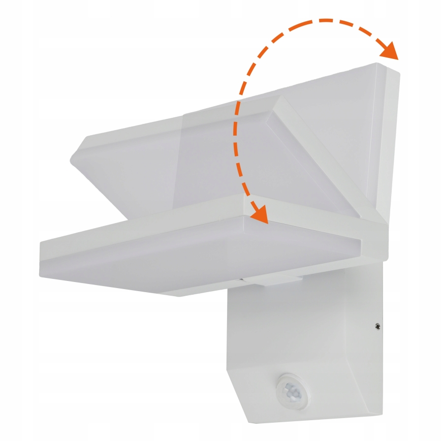 LED outdoor wall light with motion sensor, LED/18W/230V, IP44, white