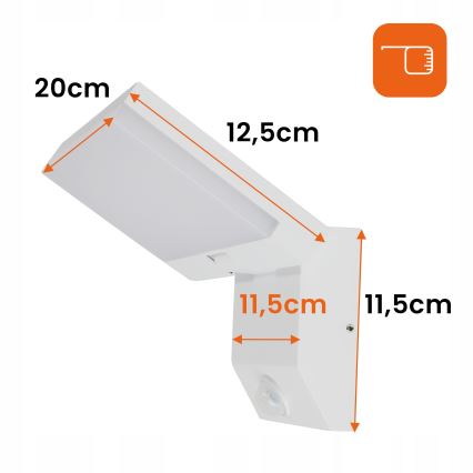 LED outdoor wall light with motion sensor, LED/18W/230V, IP44, white