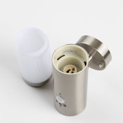 LED Outdoor Wall Light with Motion Sensor 1xGU10/5W/230V IP44 Matte Chrome