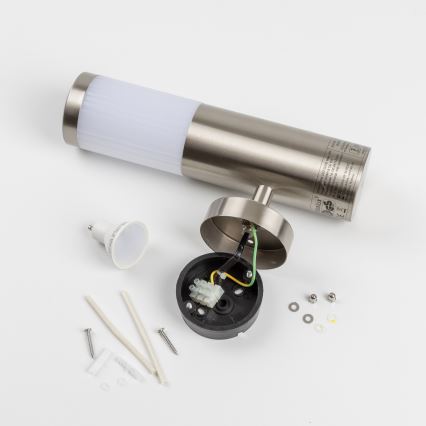 LED Outdoor Wall Light with Motion Sensor 1xGU10/5W/230V IP44 Matte Chrome