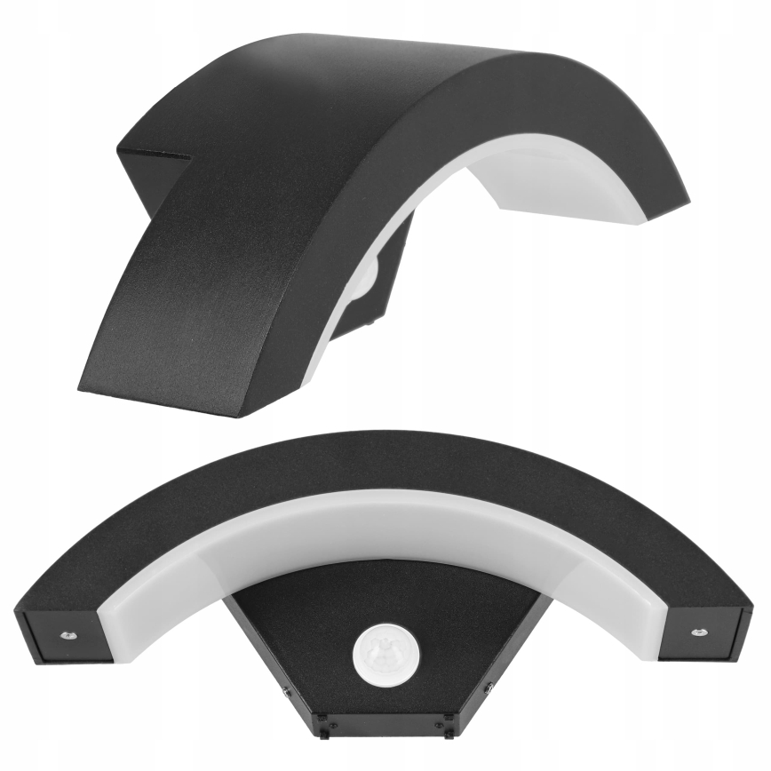 LED outdoor wall light with motion sensor, 10W LED, 230V, IP54, black