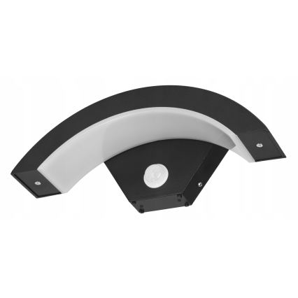LED outdoor wall light with motion sensor, 10W LED, 230V, IP54, black