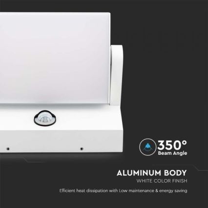 LED Outdoor Wall Light with Sensor LED/17W/230V 4000K IP65 White