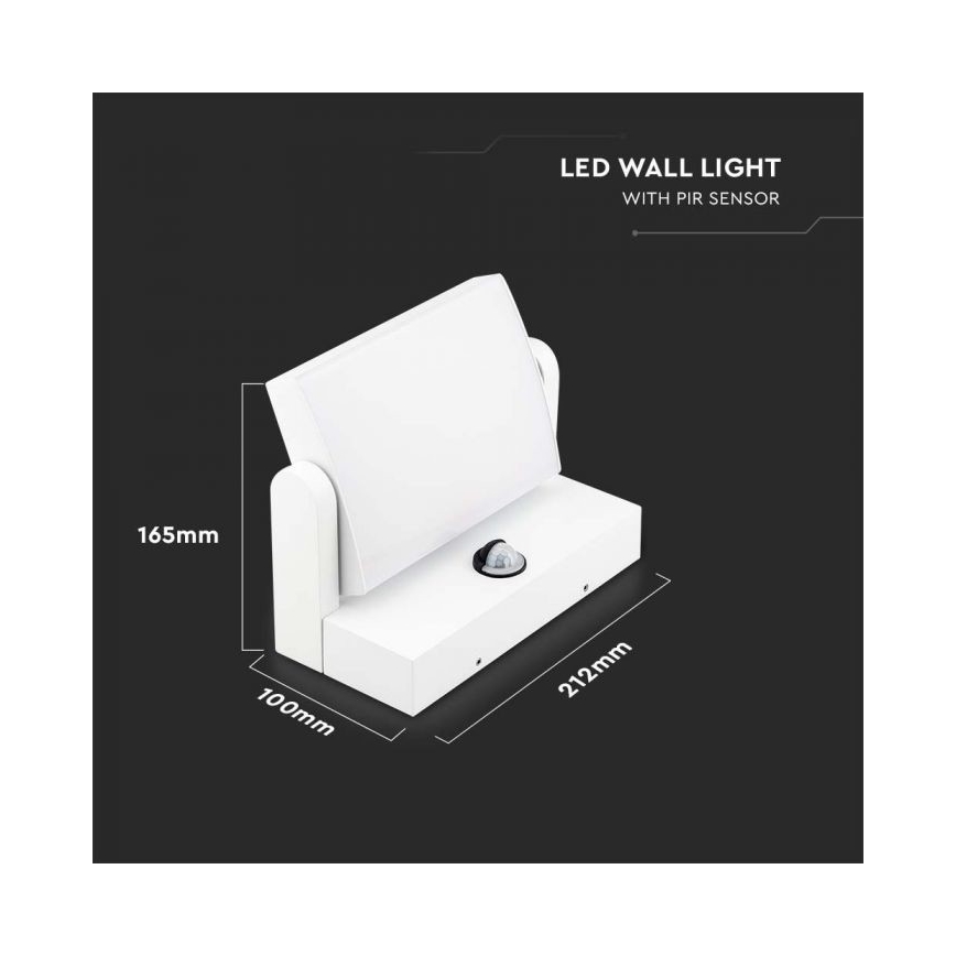 LED Outdoor Wall Light with Sensor LED/17W/230V 4000K IP65 White
