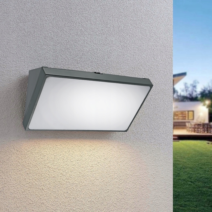 LED outdoor wall light with motion sensor LED/20W/230V IP65 gray
