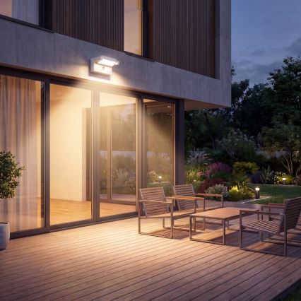 LED outdoor wall light with motion and dusk sensor LED/25W/230V 3000/4000/6500K IP54 white