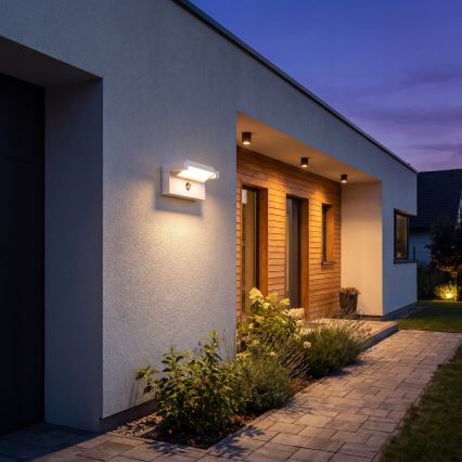 LED outdoor wall light with motion and dusk sensor LED/25W/230V 3000/4000/6500K IP54 white
