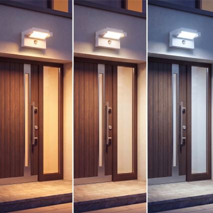 LED outdoor wall light with motion and dusk sensor LED/25W/230V 3000/4000/6500K IP54 white