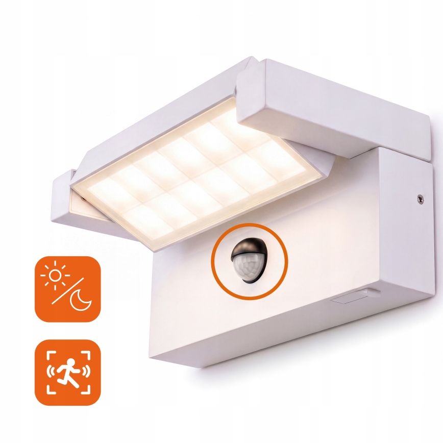 LED outdoor wall light with motion and dusk sensor LED/25W/230V 3000/4000/6500K IP54 white