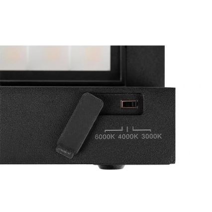 LED Outdoor Wall Light with Motion & Dusk Sensor, 36W, 230V, Selectable 3000/4000/6500K, IP54, Black